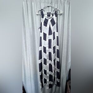 Banana Republic Black and White Geometric Maxi Dress